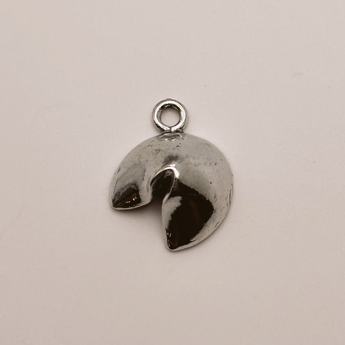 Silver Fortune Cookie Charm