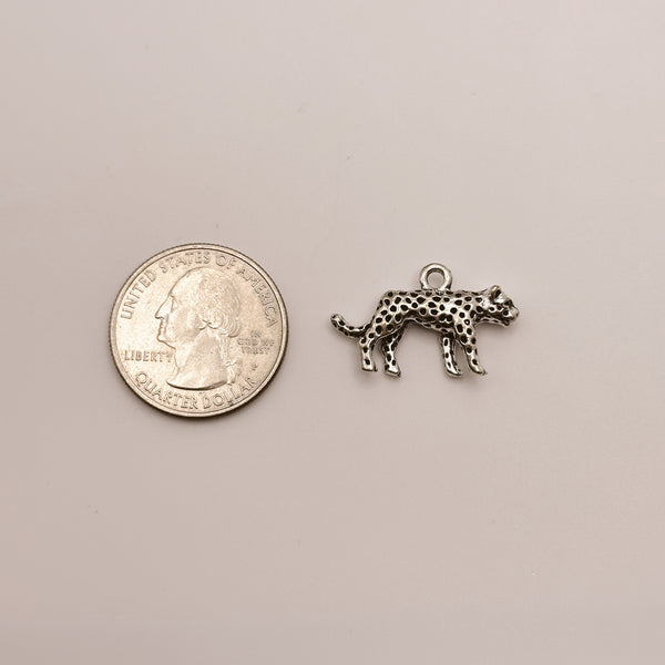 Silver Cheetah Charm