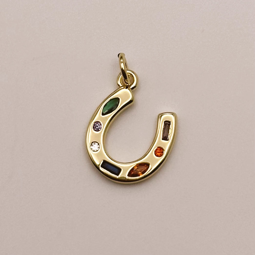 Gem Horseshoe Charm