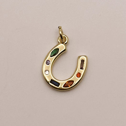 Gem Horseshoe Charm