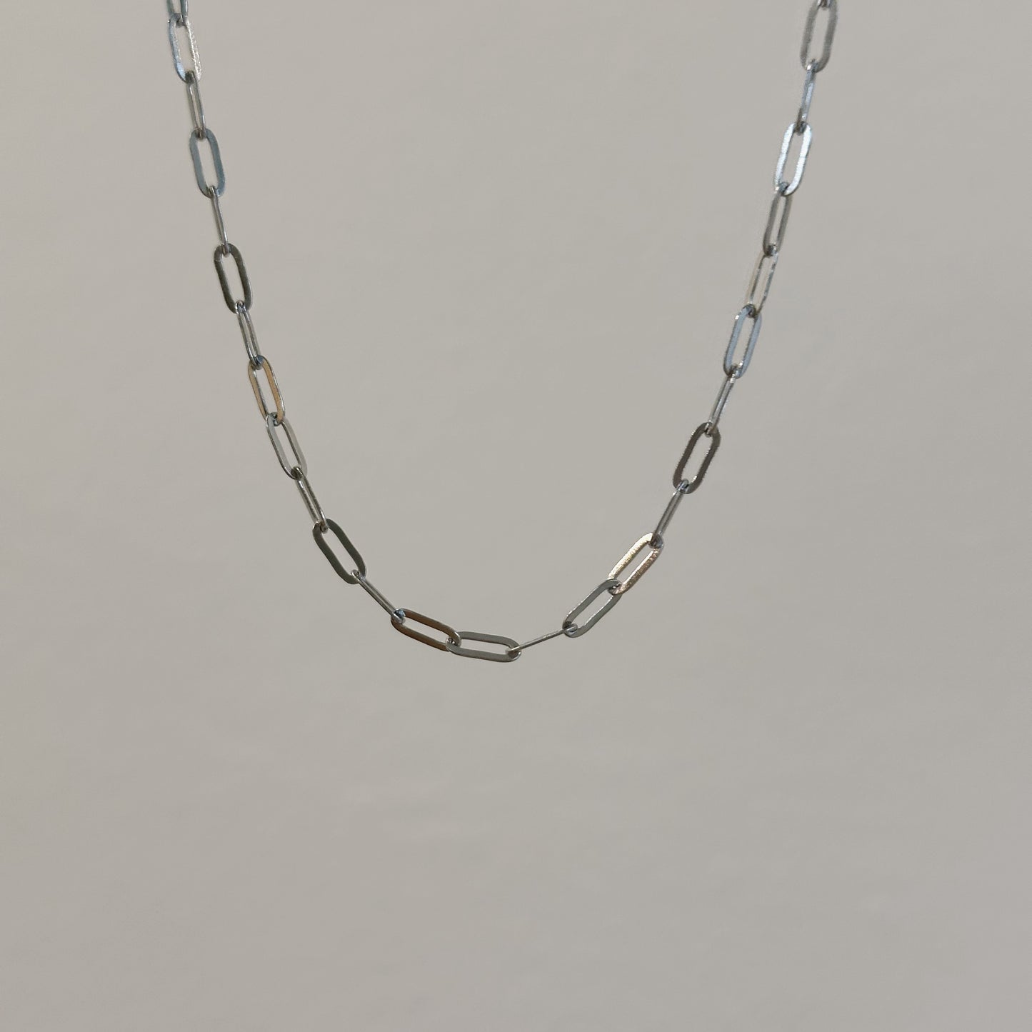 Silver Paperclip Necklace Base