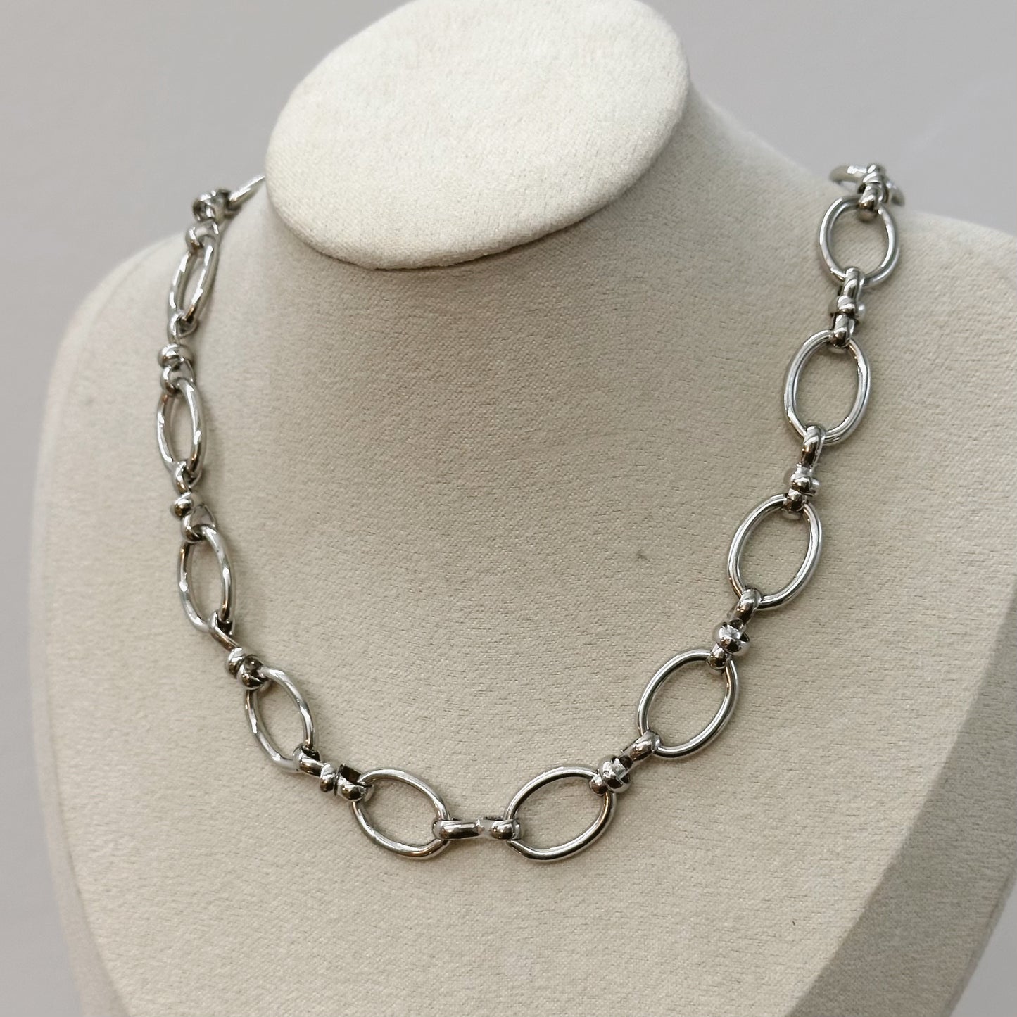 Silver Chunky Flat Oval Necklace Base