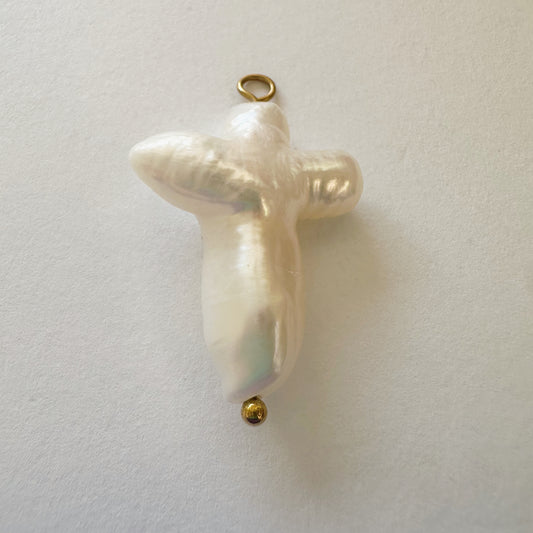Pearl Cross Charm