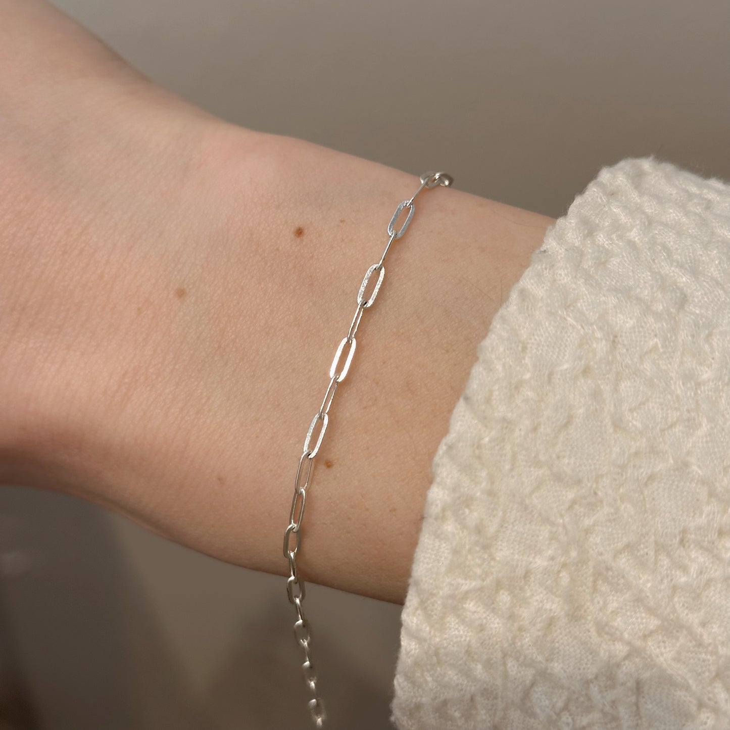 Silver Paperclip Bracelet Base