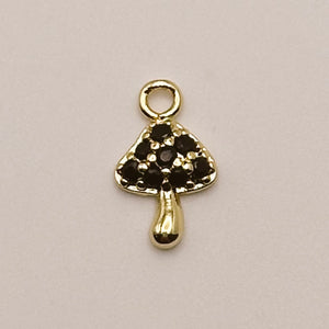 Dainty Black Mushroom Charm