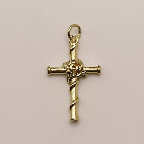 Rose Cross Charm