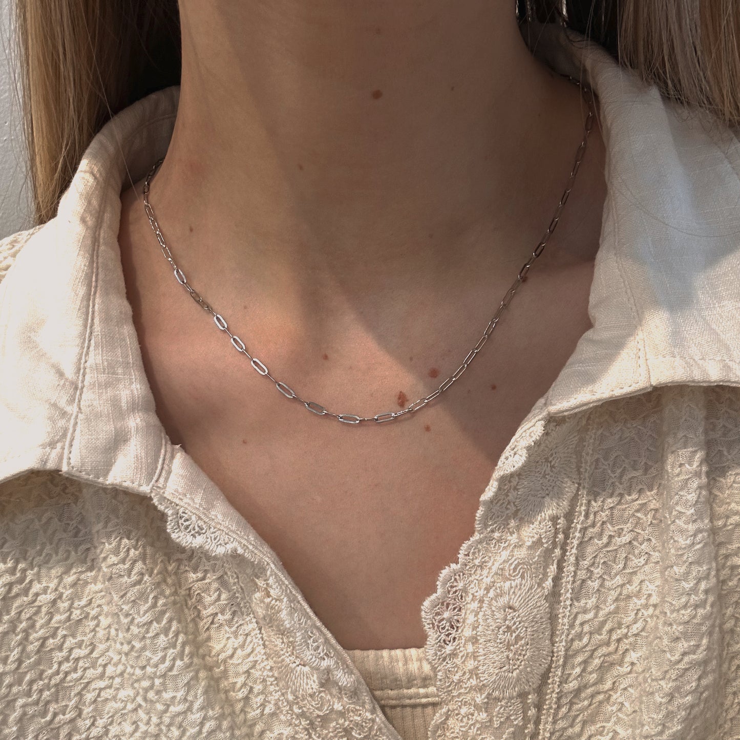 Silver Paperclip Necklace Base