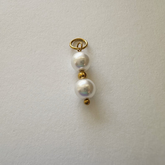 Double Pearl Stack Charm