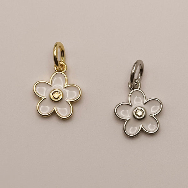 White Daisy Flower Charm