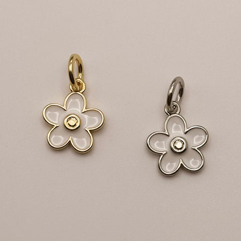 White Daisy Flower Charm