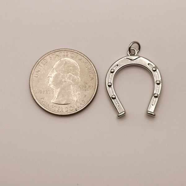 Silver Large Horseshoe Charm