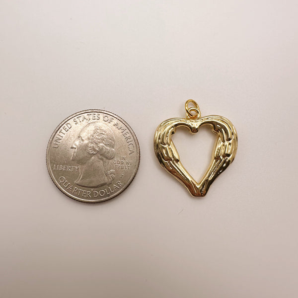 Angel Wings Heart Charm